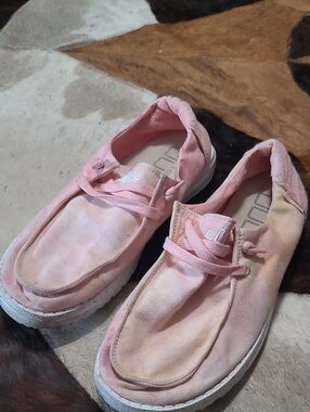 Hey Dude Pink Canvas Kids Slip-On Sneakers